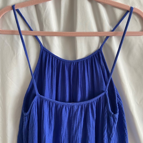 Bellerose strappy sun dress, blue, linen, medium (US 6-8) - Picture 3 of 5